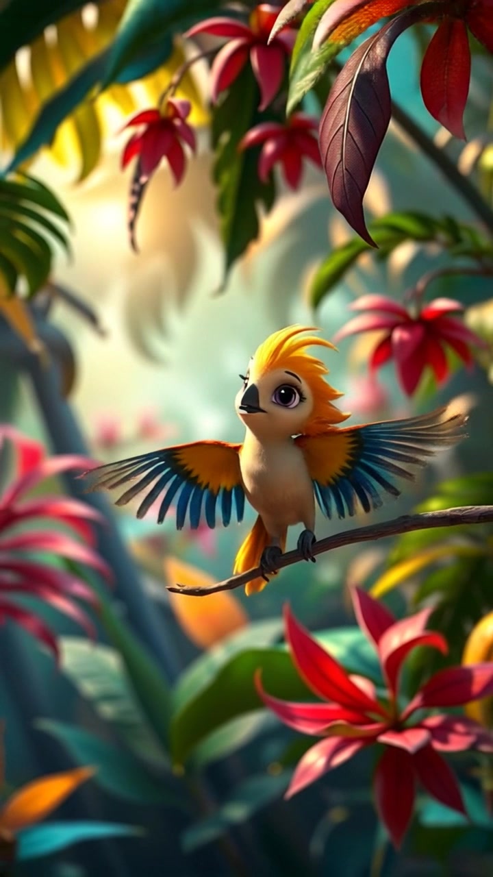 Jungle Friends: The Elephant and the Bird