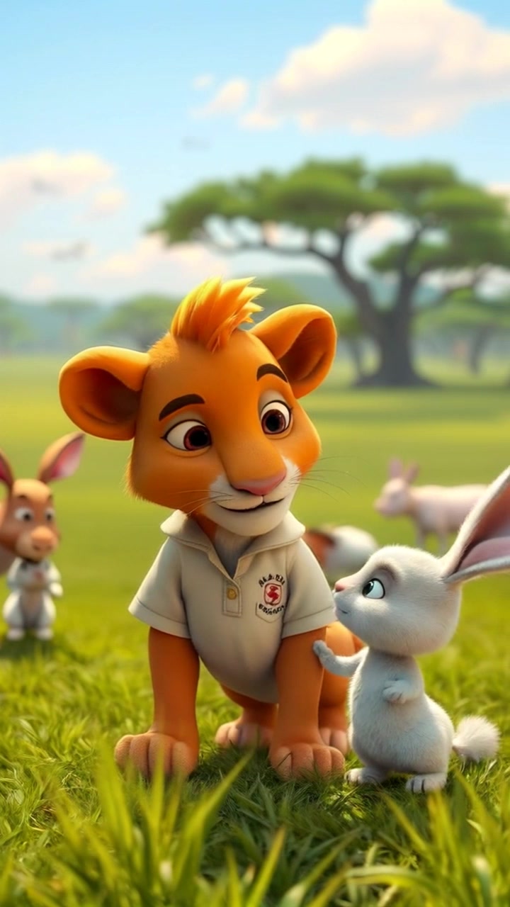 Little Lion and Friends Play Cricket