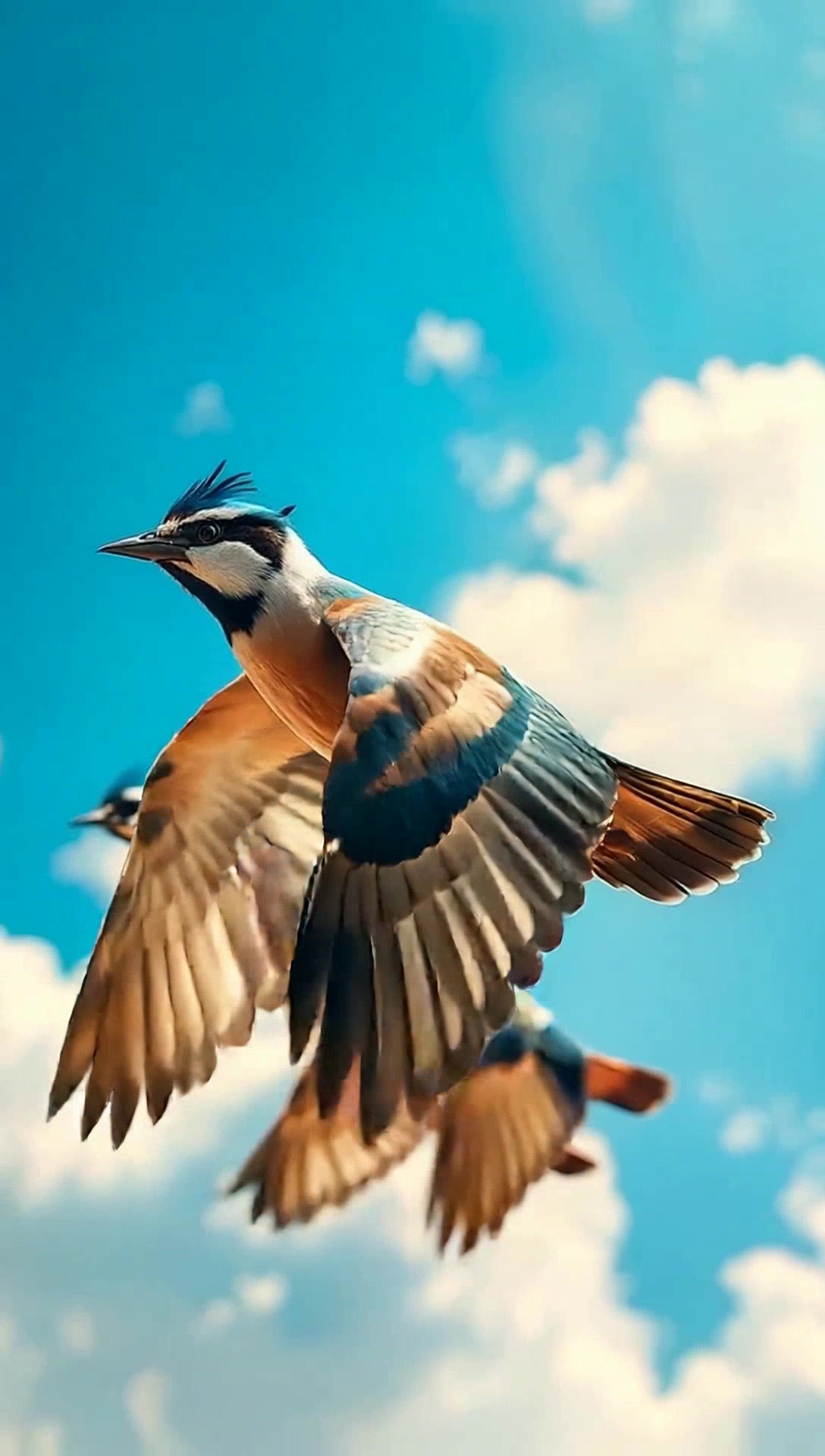 Aves y Drone en el Cielo