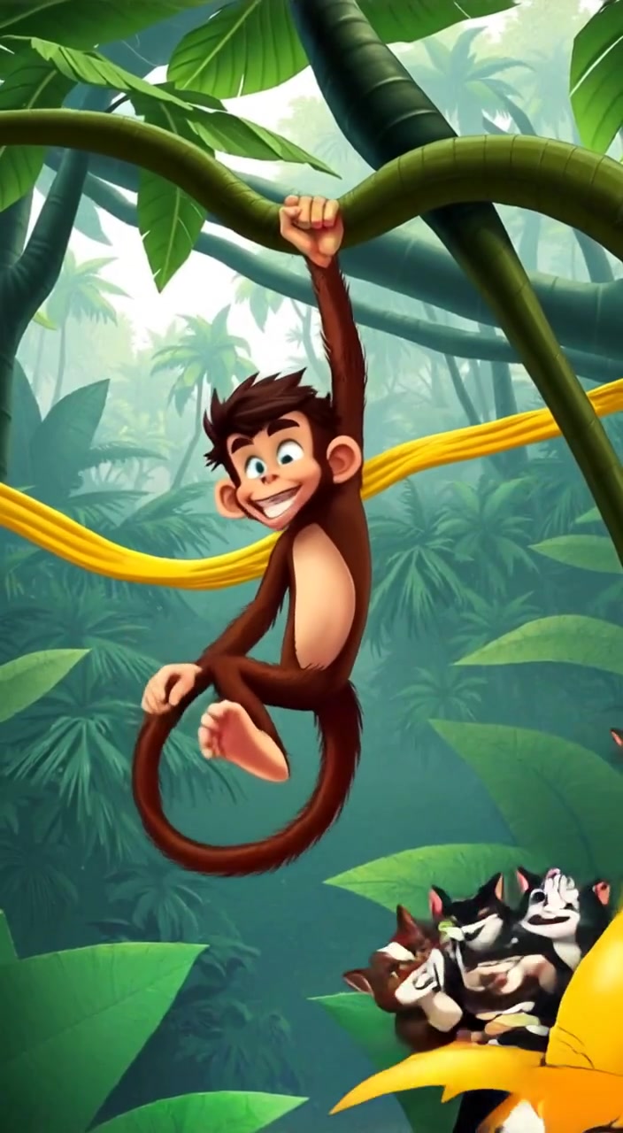 Banana Bonanza: A Playful Primate's Slapstick Adventure
