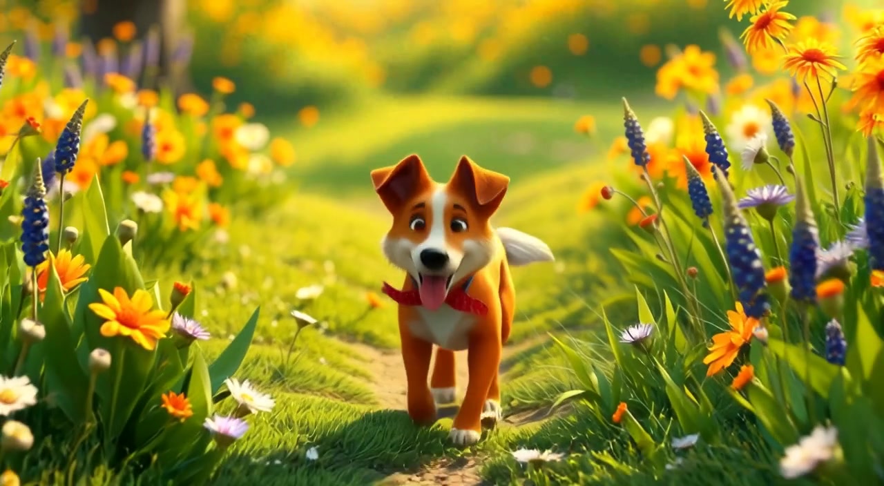 A Joyful Dog's Meadow Adventure
