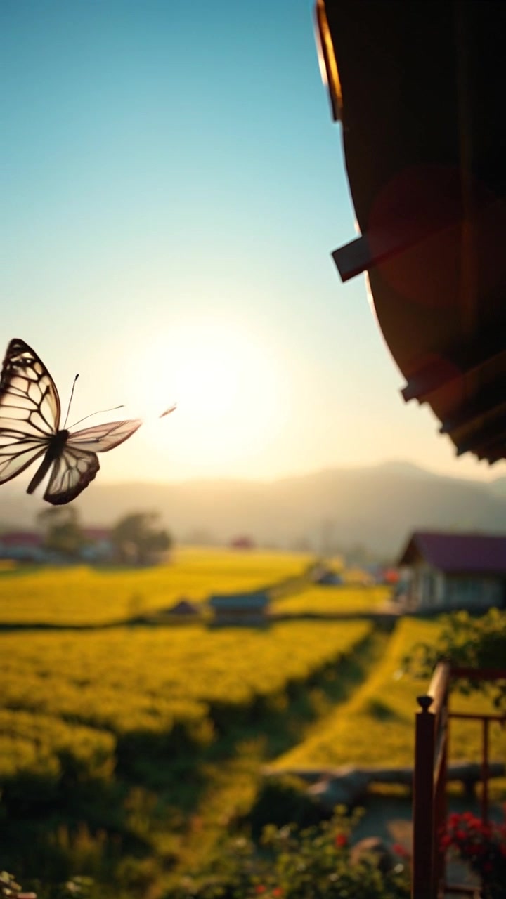Golden Hour Garden Serenity: A Tranquil Walk Through Blooms and Butterflies