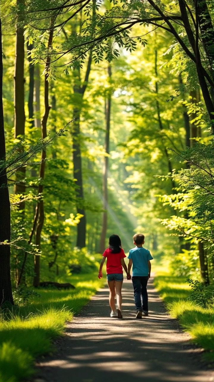 Forest Adventures: Children and Parrots at Play