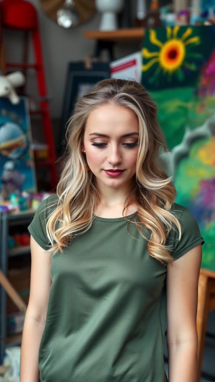 Transforming Spaces: A Russian Girl's Artistic Touch in Light Blue
