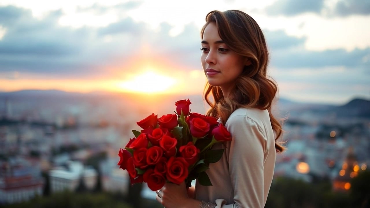 A Luxurious Bouquet of Roses and Lilies