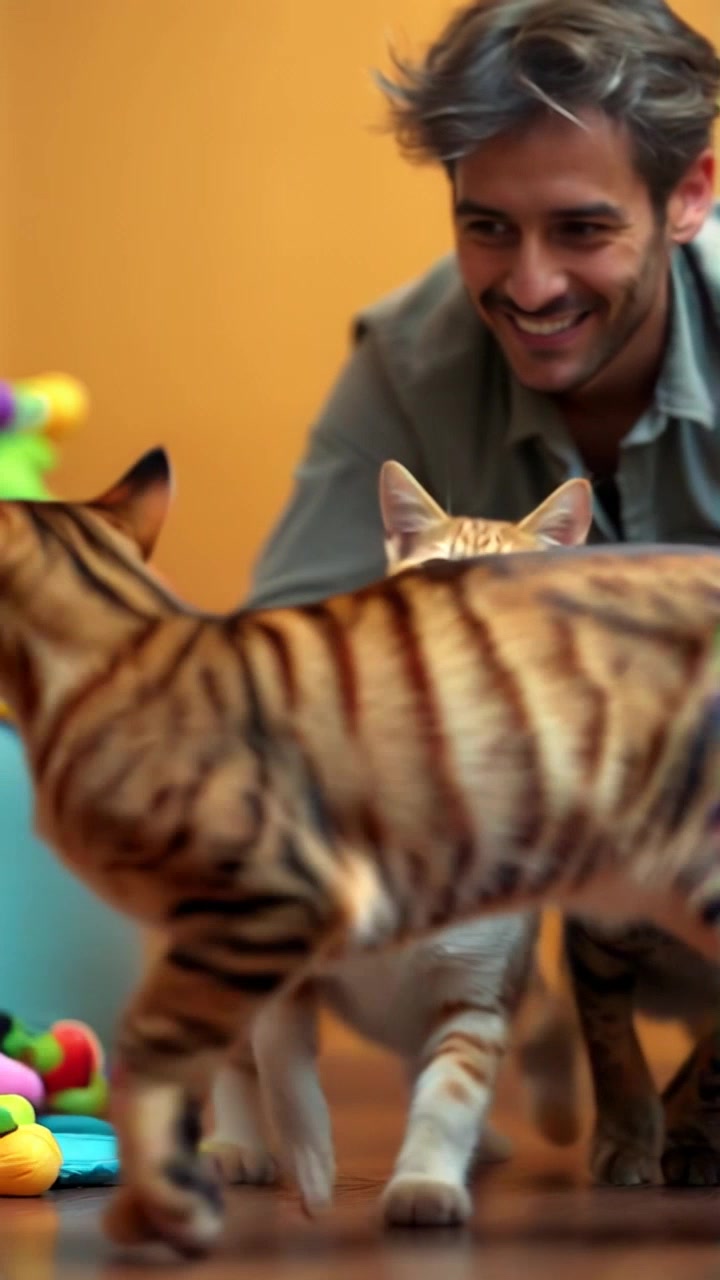 Les joies d'un chat humain