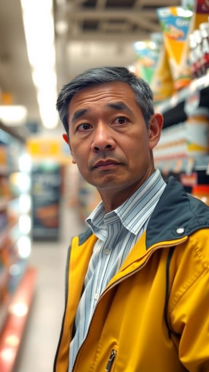 Buying Baby Oil in a Supermarket