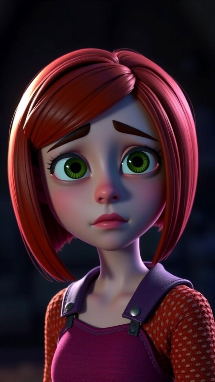 Subject: A figure looking confused. Scene: A darkened area illuminated by faint moonlight, creating a stark contrast with the surrounding shadows. Style: Soft, ambient moonlight casts a mysterious glow, adding an enigmatic atmosphere. Motion: Camera gently pushes in to focus on the figure's expression, the surrounding darkness deepening the sense of uncertainty.