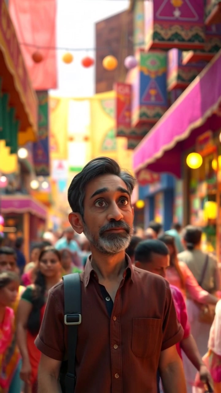 Desperate Puppy on a Crowded Indian Street