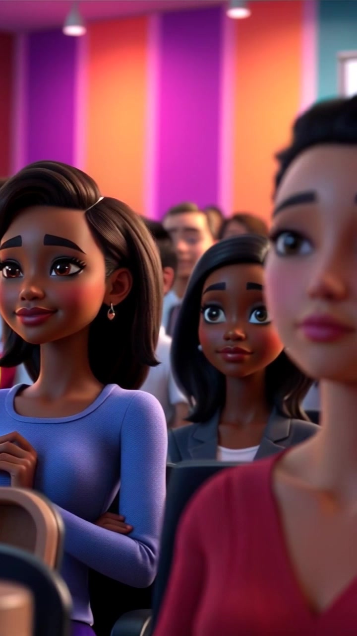 Scene: A dynamic seminar audience filled with engaged participants, attentively listening as the Q&A session begins. Style: Soft ambient lighting casts a warm glow over the room, creating an inviting atmosphere. Motion: The camera smoothly pans across the audience, capturing their expressions of interest and curiosity, before focusing on a speaker ready to address their questions.