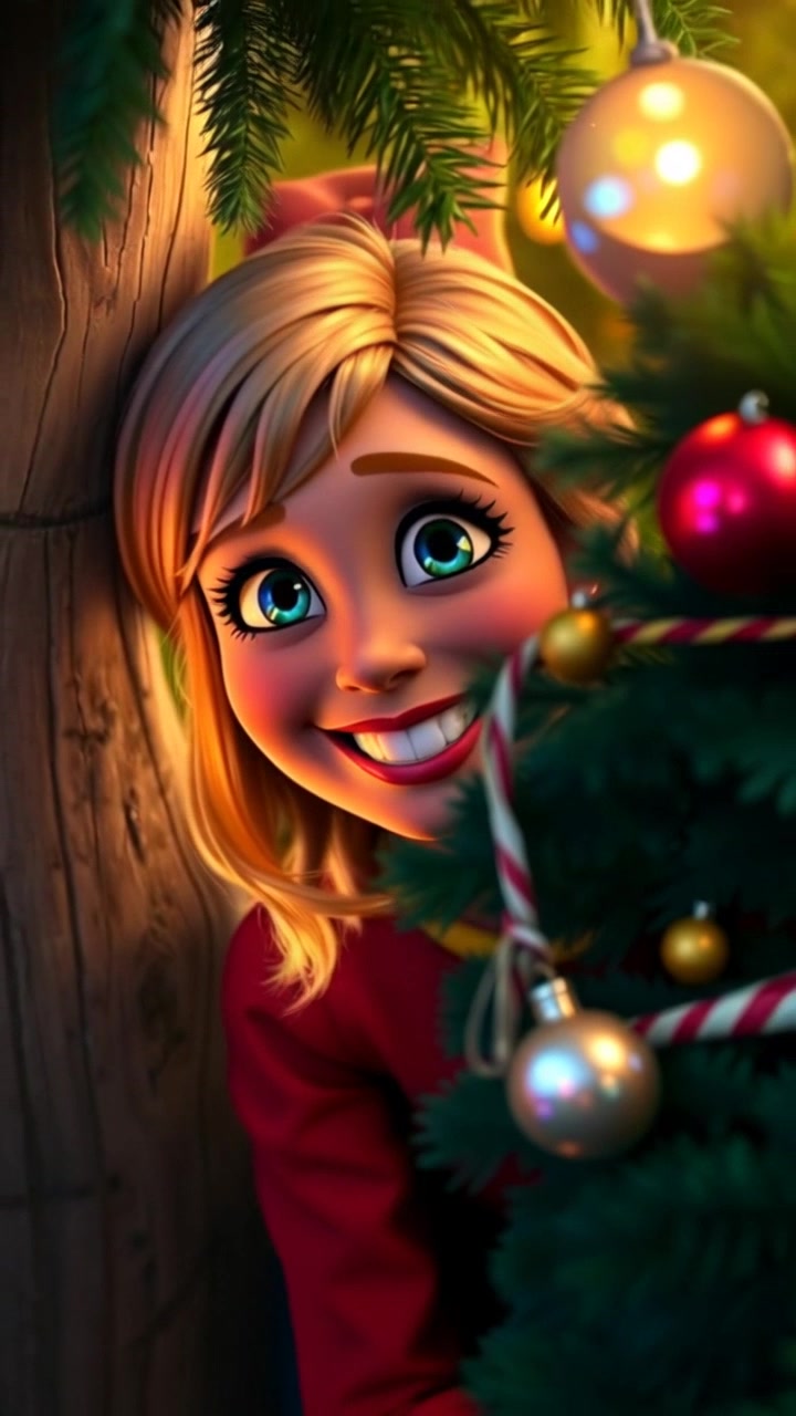 A Cozy Christmas Moment with Pebbles and Rapunzel