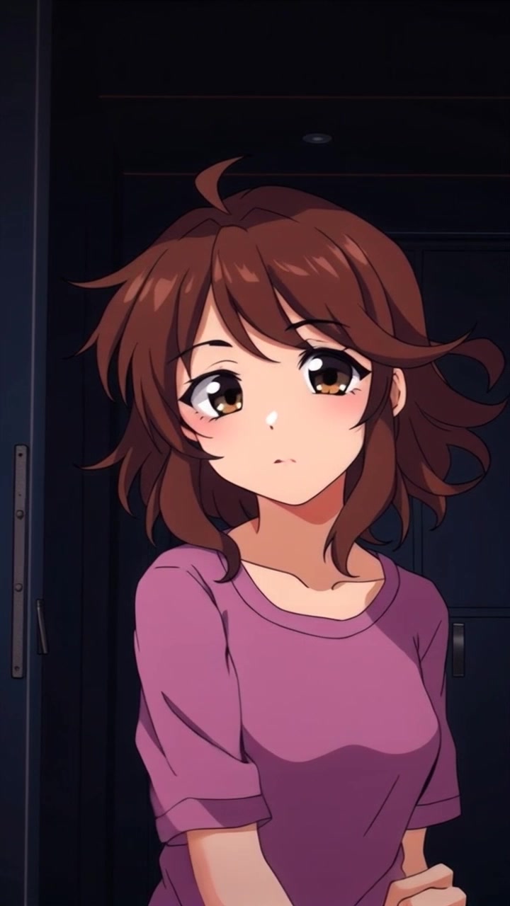 Subject: A person looking around nervously. Scene: A dark and quiet room filled with shadowy corners, creating an atmosphere of tension and suspense. Lighting: Dim lighting, with soft highlights accentuating the anxious expression. Motion: The camera slowly pans around the room, capturing the subtle shifts in the person's gaze as they scan their surroundings, enhancing the feeling of unease.