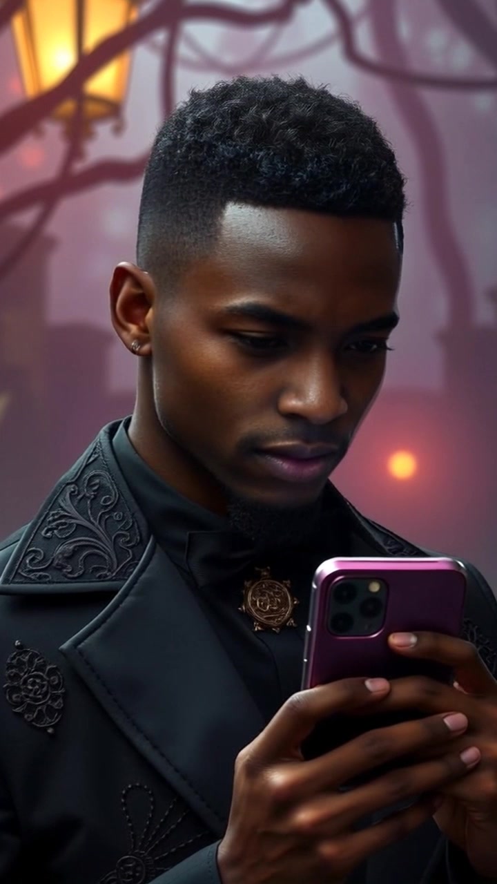 Subject: A young man with a worried expression reading a message on his smartphone. Subject movement: He glances up from the phone, looking around nervously. Scene: A cozy living room filled with soft lighting, reflecting the tension in the air. Style: Warm, ambient light filtering through the curtains, creating a slightly tense atmosphere. Motion: The camera slowly pushes in closer to the subject, emphasizing his worried expression as the background blurs softly into a bokeh effect.