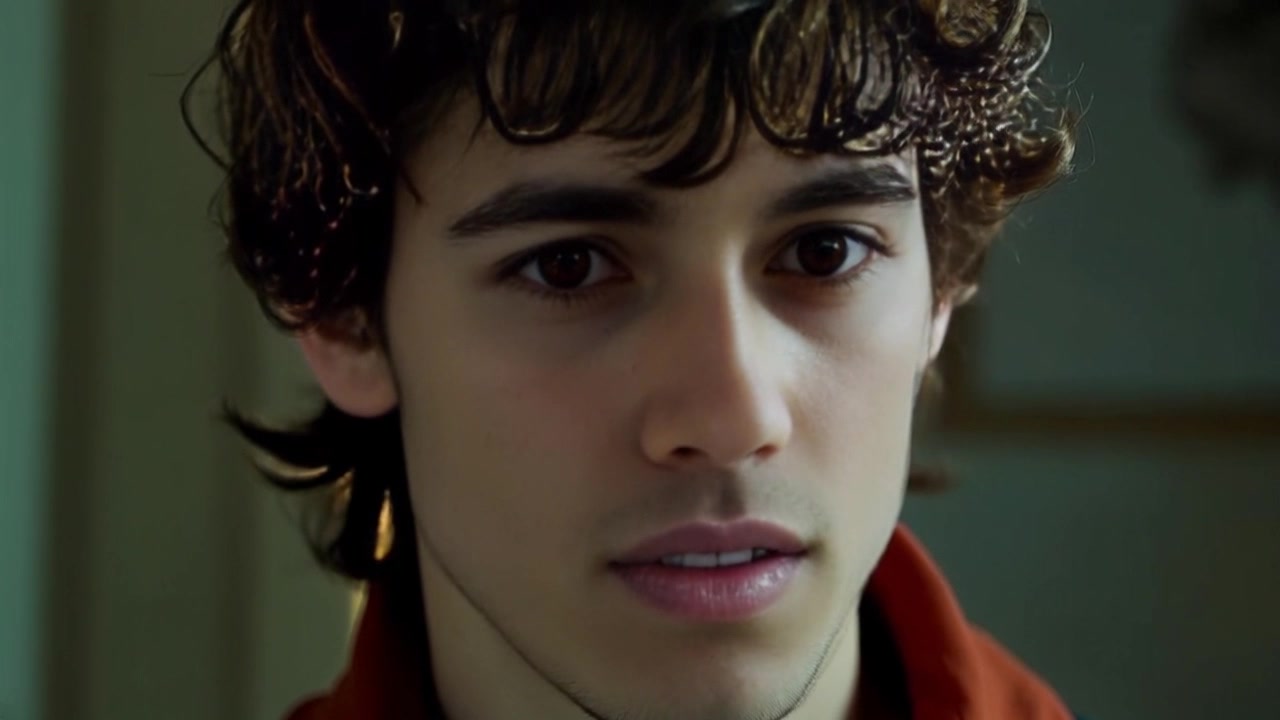 Subject: A person with a thoughtful, concerned expression gradually shifts their gaze to the side, reflecting deep contemplation. Scene: A softly lit room, with warm, ambient lighting that creates a cozy yet introspective atmosphere. Motion: Close-up camera slowly zooms in on the face, capturing the nuanced emotions, then gently pulls back to reveal the setting, enhancing the feeling of reflection.