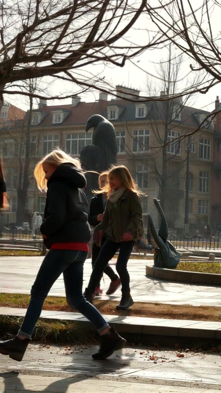 A Girl's Dash Away from Her Mother