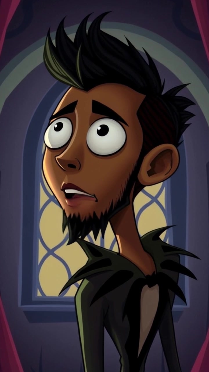 Subject: A person standing in a dimly lit room. Subject movement: The person shifts slightly, their expression transitioning from surprise to realization. Scene: A shadowy room filled with indistinct shapes in the background, adding to the atmosphere of mystery. Style: Moody, low-light with dramatic shadows enhancing the contours of the space. Motion: Camera slowly zooms in on the person's face, capturing the nuances of their expression as the light subtly shifts, creating a more intimate and revealing portrayal.