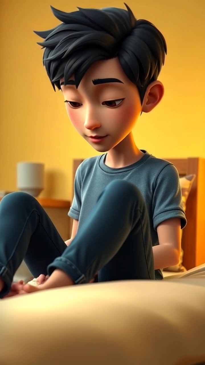 A Cute Boy's Study Adventure