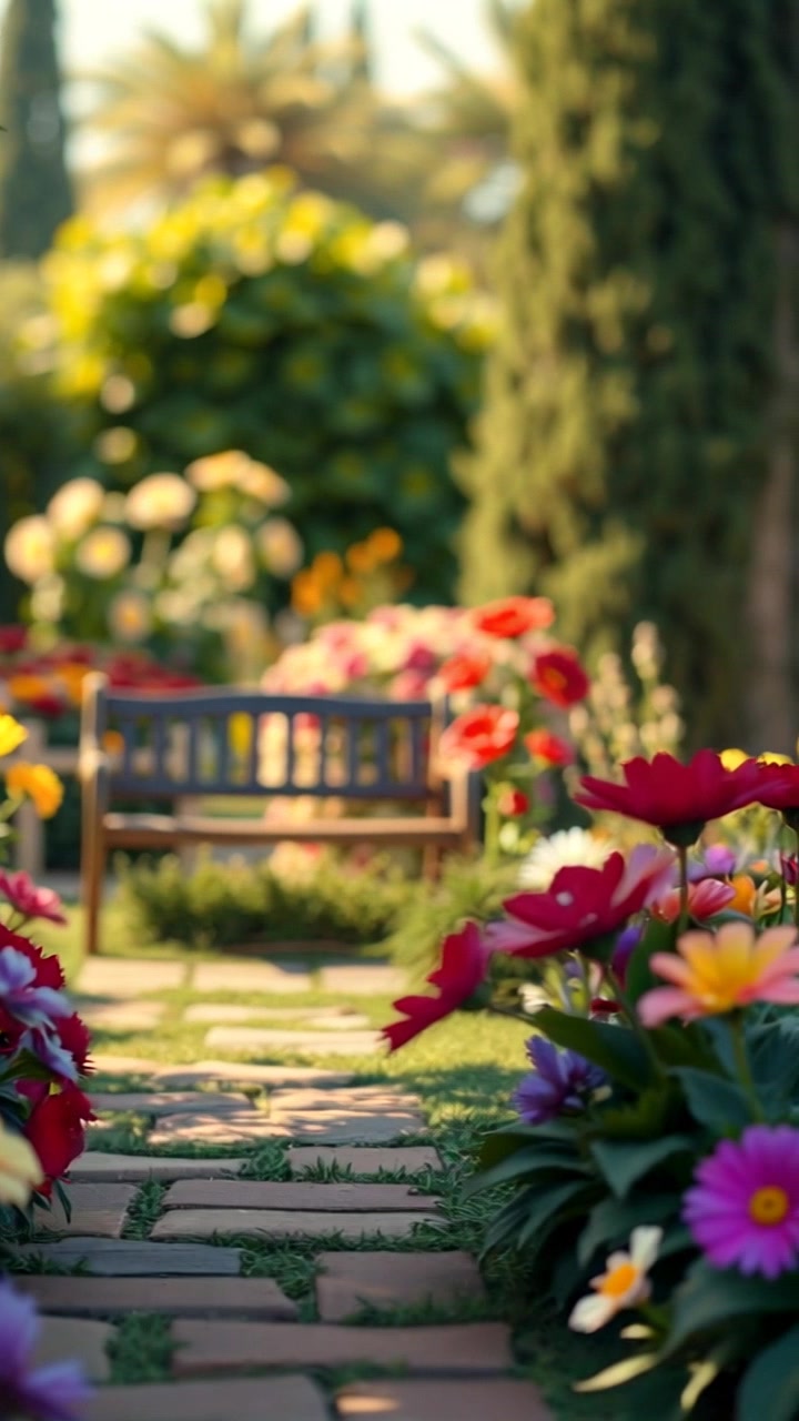 Joyful Moments: Baby Girl and Puppy in a Vibrant Garden