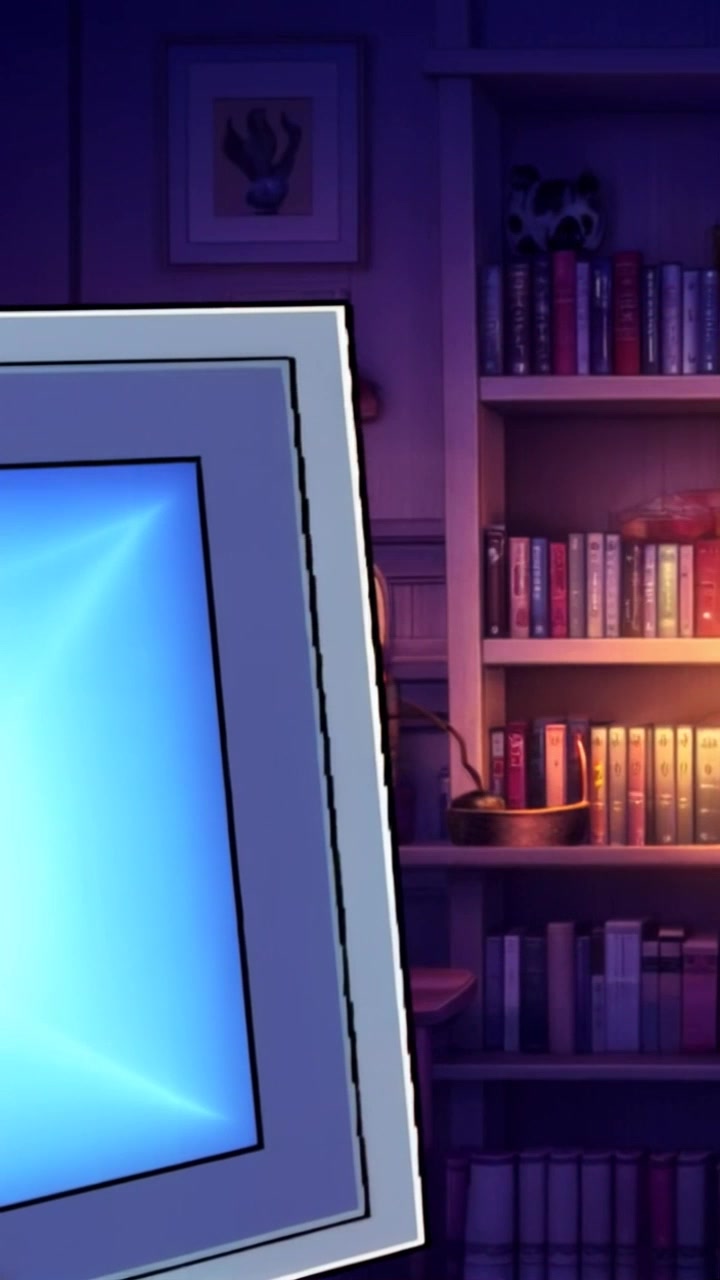 Subject: A person leaning closer to a glowing computer screen, eyes wide with surprise. Subject movement: The individual shifts forward excitedly, eyebrows raised, mouth slightly open in astonishment. Scene: An intimate, dimly lit home office filled with books and personal memorabilia, illuminated primarily by the blue glow from the screen. Style: Soft, ambient light creating a warm atmosphere with hints of intrigue. Motion: The camera slowly pushes in from a medium shot to a close-up on the person's expressive face, capturing every nuance of their reaction.