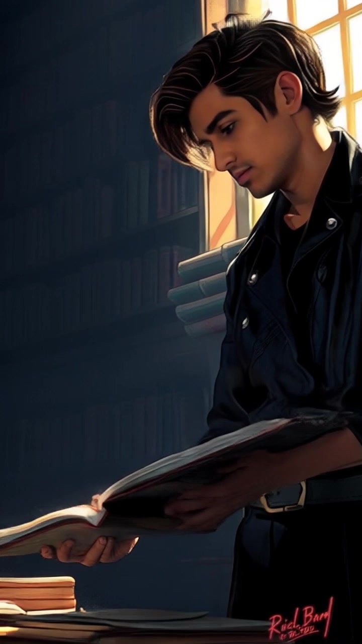 Subject: A person searching through old books. Subject movement: The individual sifts through the pages, their fingers brushing against the spines of dusty volumes. Scene: A dimly lit library with rays of sunlight streaming through a dusty window, illuminating the particles in the air. Camera: Handheld camera tracking shot that glides smoothly alongside the person as they explore the shelves, capturing the textures of the books and the warm glow of sunlight. Lighting: Soft, ambient light with shafts of sunlight creating a dramatic contrast in the shadows. Atmosphere: Nostalgic and contemplative, evoking a sense of discovery.