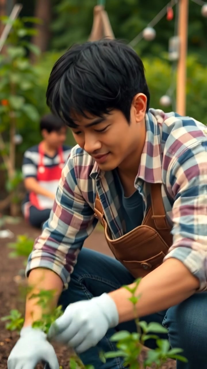 Ken doing gardening