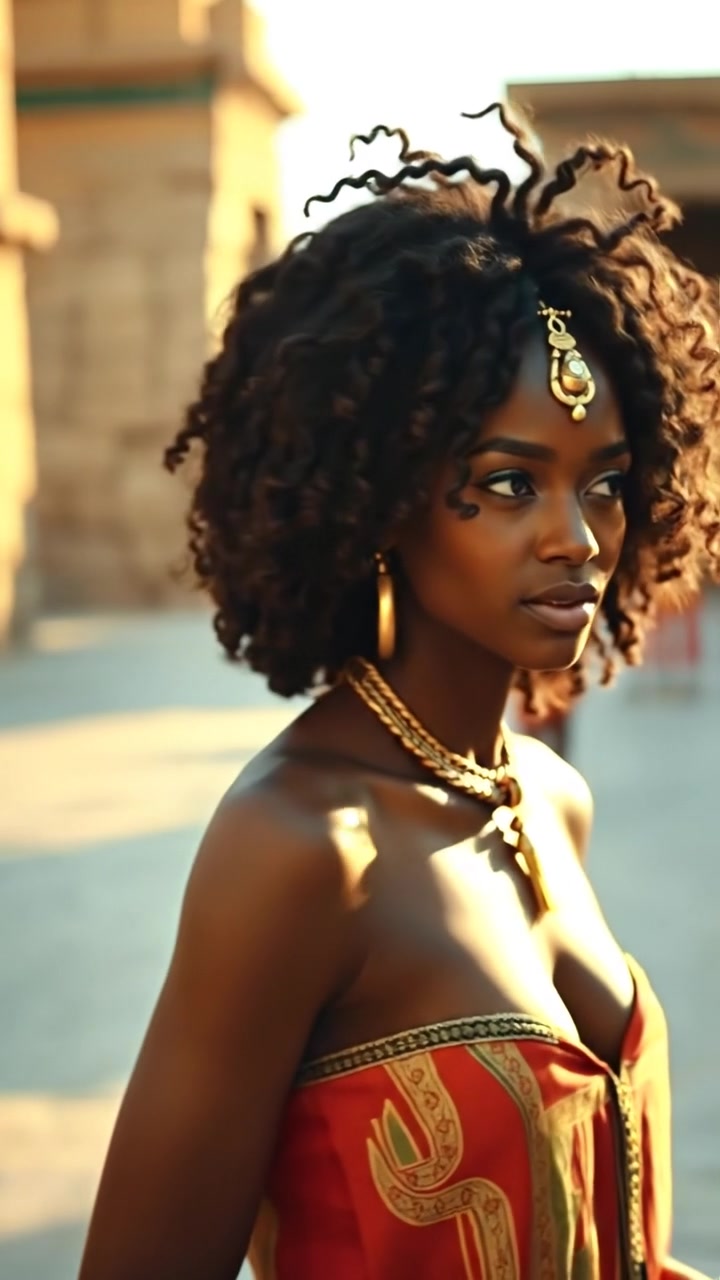Nia walking around in ancient egypt