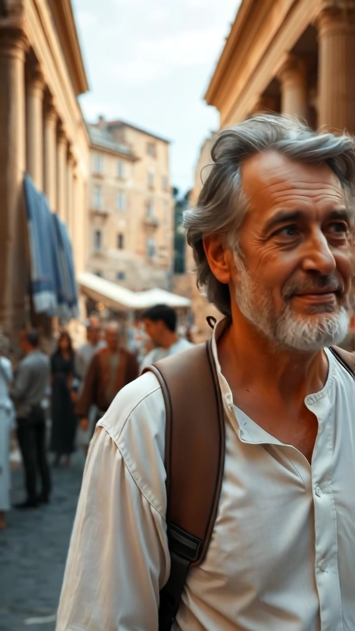 Mark walking around in ancient rome