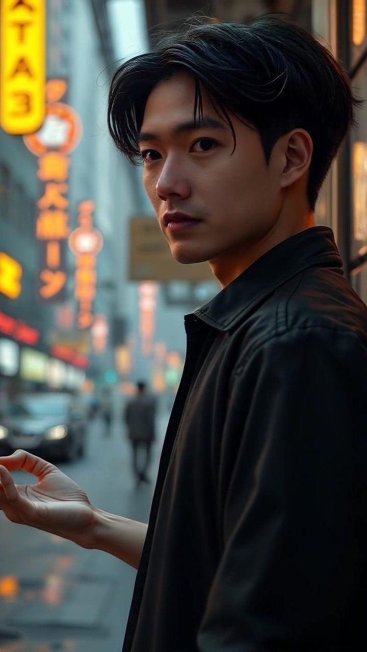 Subject: A person standing quietly in a dramatic setting. Subject movement: The figure stands respectfully, holding a data chip in their palm, exuding a sense of purpose. Scene: A dimly lit, high-tech control room filled with screens and blinking lights in the background. Style: Soft, ambient lighting heightening the tension and focus on the subject. Motion: Camera slowly pushes in on the person, capturing the intensity of the moment while subtly blurring the peripherals to emphasize their expression.