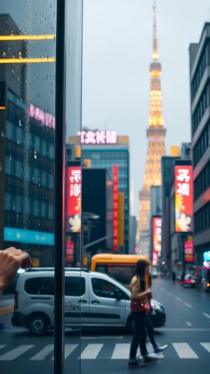 City Reflections in Rain