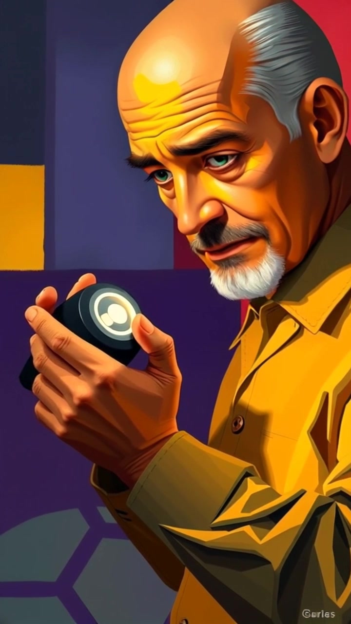 Subject: A figure holding a high-tech device with glowing lights, poised for action. Subject movement: The figure slightly shifts weight, as if preparing to engage with the device. Scene: A dimly lit, futuristic room filled with advanced technology and digital interfaces. Style: Ambient lighting highlighting the glow of the device, creating an intense focus on its features. Motion: The camera pushes in smoothly towards the figure, capturing the anticipation in their stance, while the background blurs softly, emphasizing the moment.