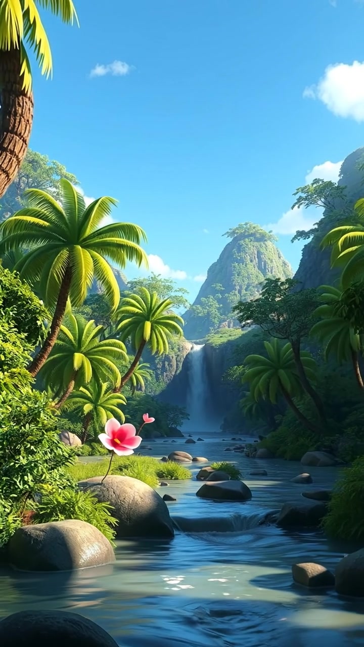 پرسکون آبشار اور قدرتی سکون