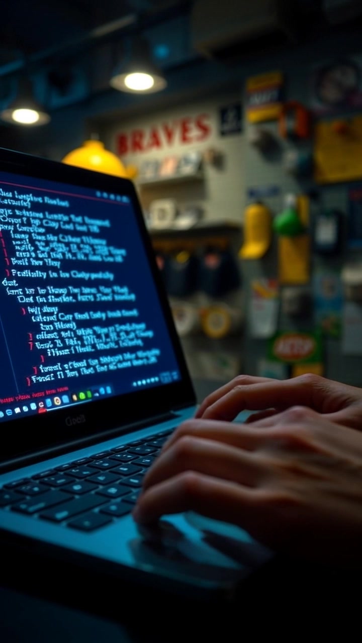 Scene: A close-up of hands typing on a laptop with digital code illuminating the screen. Style: Soft, ambient lighting emphasizing the glow of the screen and creating a focused atmosphere. Motion: The camera slowly zooms in on the fingers as they move gracefully across the keyboard, highlighting the intense concentration of coding.