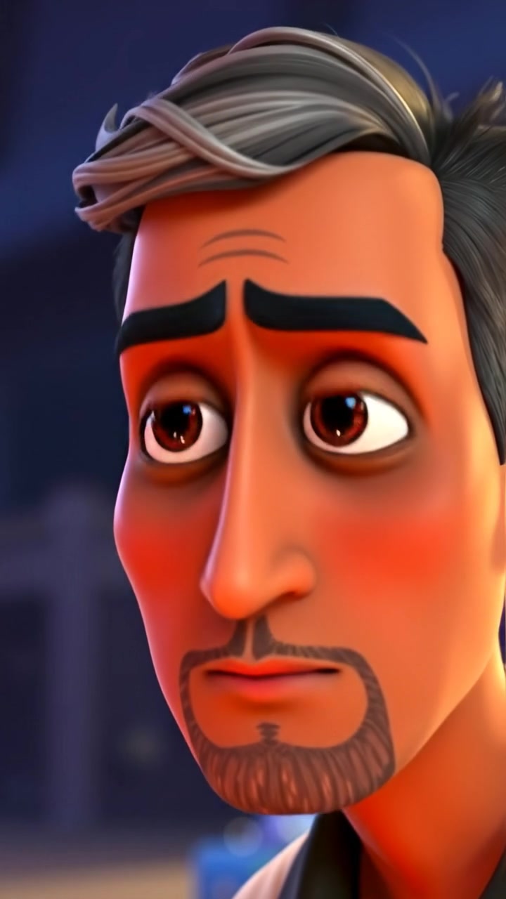 A 3D animated close-up of Raj's face showing a confused expression, with soft shadows and natural lighting highlighting the detailed facial features. Smooth camera zoom emphasizes his puzzled look against a neutral background. The scene has a calm, contemplative ambiance. The audio features gentle ambient sounds.