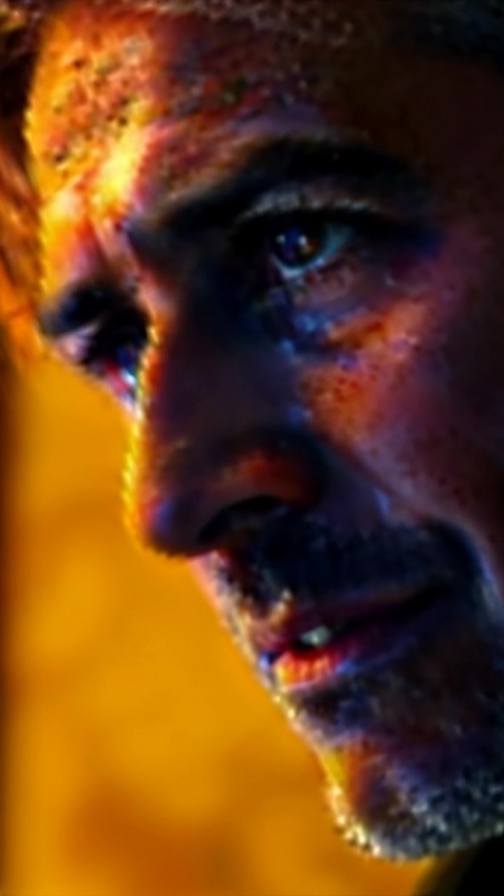Subject: A person displaying deep melancholy and regret. Subject movement: The person's expression subtly shifts as they blink and sigh, conveying their emotional turmoil. Scene: Close-up view of the person's face against a blurred, dimly lit backdrop, enhancing the sense of isolation. Style: Soft, ambient lighting casting gentle shadows across the face, emphasizing the contours and mood. Motion: The camera slowly zooms in for a tighter close-up on the person's eyes, capturing the depth of their sorrow.