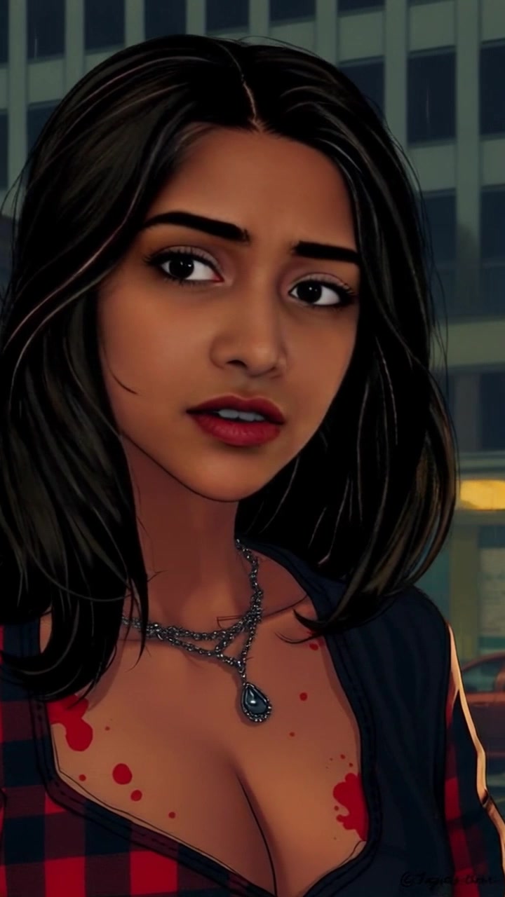 Subject: A young woman named Priya, biting her lip with wide eyes, reacting to a distant voice calling her name. Subject movement: Priya shifts her gaze toward the sound, her body tensing slightly as excitement builds. Scene: A serene park setting with soft greenery and dappled sunlight filtering through the trees. Style: Warm, inviting morning light creates a sense of anticipation. Motion: The camera subtly zooms in on Priya's expression, capturing the anticipation and emotion in her eyes as the background softly blurs.