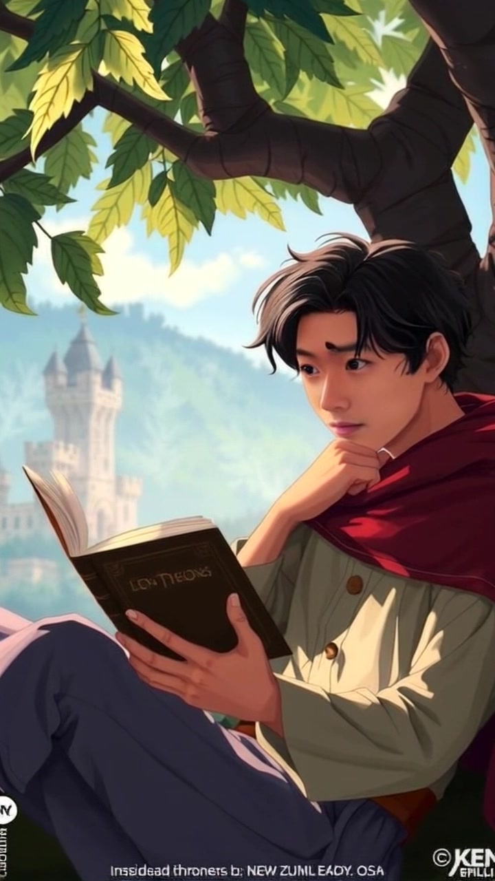 Subject: A person sitting under a tree, deeply engrossed in a book, showcasing a thoughtful expression. Subject movement: The person occasionally shifts in their seat, adjusting their posture for comfort. Scene: A serene park with a large, leafy tree providing dappled sunlight. Style: Soft, golden-hour lighting creates a warm, inviting atmosphere. Motion: The camera gently moves in closer, capturing the person's concentration and the texture of the book, with leaves rustling softly in the breeze.
