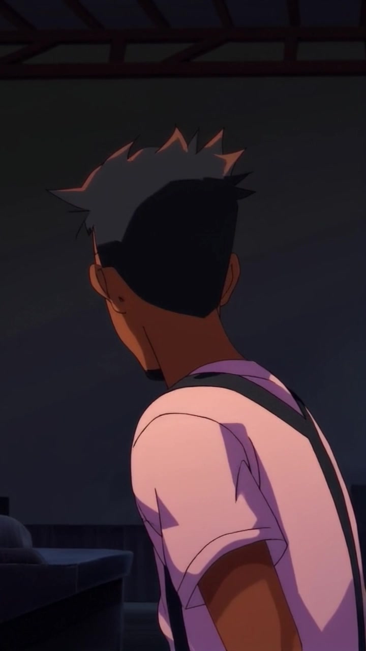 Subject: A young man looking panicked, standing in a dimly lit room. Subject movement: He suddenly turns around, glancing anxiously over his shoulder. Scene: The eerie atmosphere of the dim room filled with shadows and indistinct shapes creates a sense of tension. Style: The lighting is low and suspenseful, with harsh contrasts casting dramatic shadows. Motion: The camera performs a dramatic panning shot, following his movement as he searches the room, heightening the feeling of urgency.