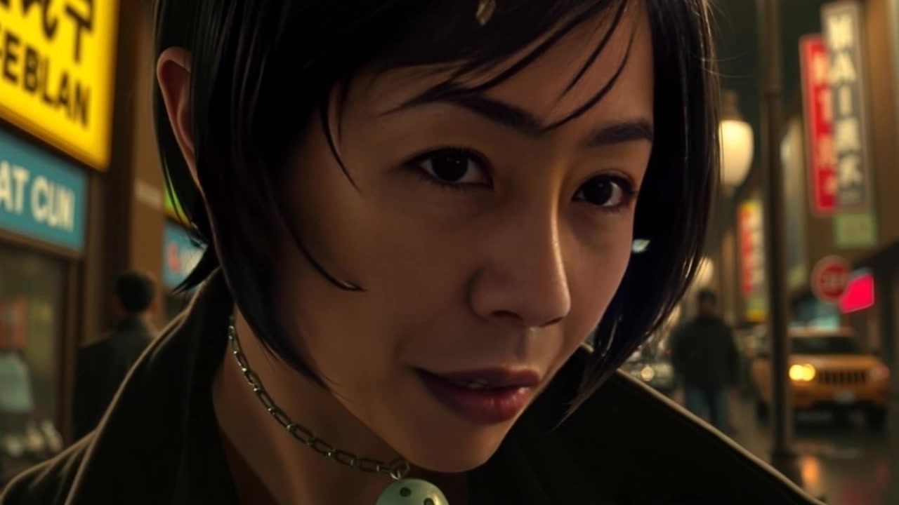 Subject: A person with a serious expression speaking intently. Scene: Close-up of a face illuminated by dim, dramatic lighting, highlighting their focused features. Motion: The camera slowly dolly in to capture the intensity of the moment, drawing closer to emphasize the subject's emotions, while the ambient light casts subtle shadows around them.
