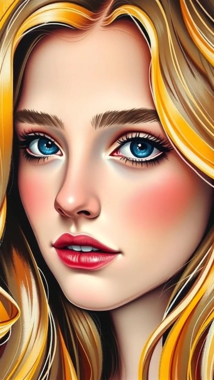 Subject: A close-up of a person's face, showcasing realization and empowerment through their blue eyes. Scene: Intimate and personal close-up within a softly lit, neutral background that accentuates the emotion. Motion: The camera slowly pushes in to enhance the intensity of the expression, capturing the sparkle of determination in their gaze. Lighting: Soft, warm ambient light creates a gentle atmosphere, emphasizing the subject's features and mood.