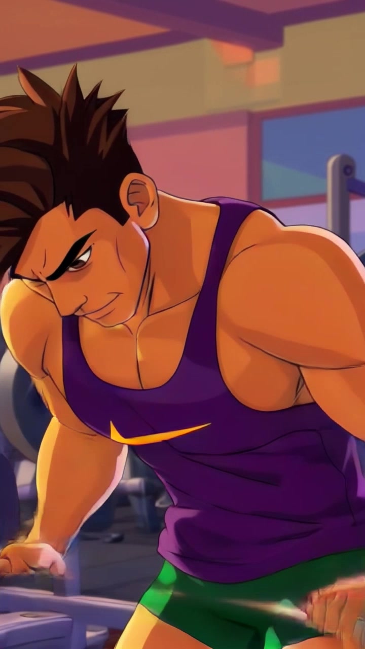Subject: A focused individual lifting weights in a gym environment, muscles tense and straining. Subject movement: Lifting a heavy barbell with determination, transitioning from a squat to an upward thrust. Scene: Intense gym setting filled with various gym equipment, weights stacked neatly in the background. Style: Bright, artificial lighting highlighting the individual's physique and sweat glistening on their brow. Motion: Dynamic handheld camera tracking shot that circles around the subject, capturing the intensity of the lift from multiple angles.