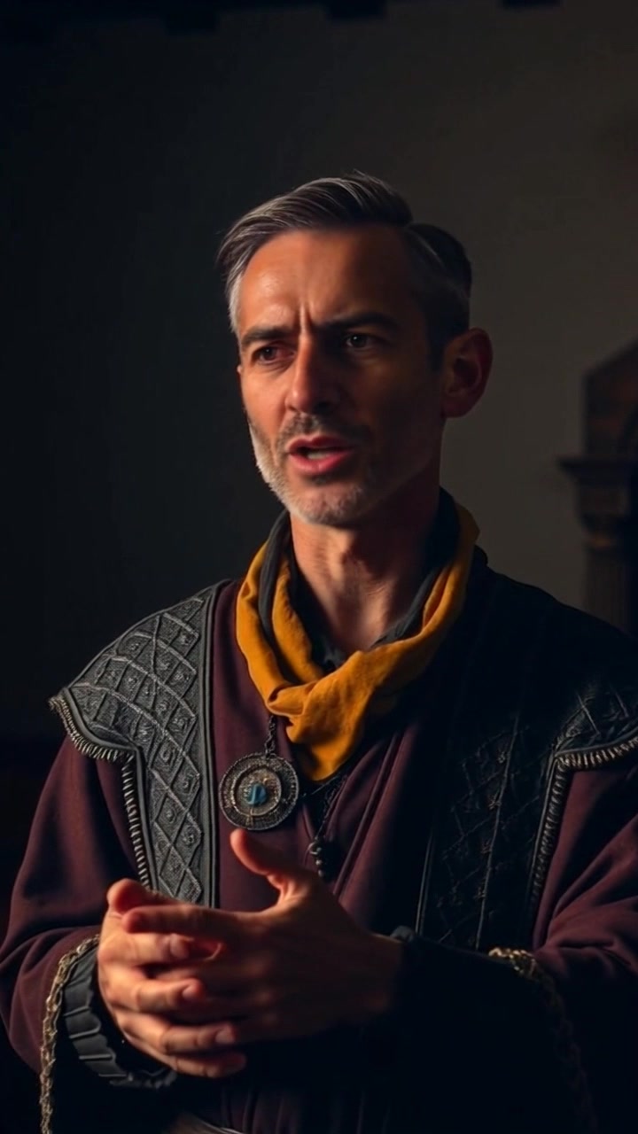 Subject: A young man speaking nervously. Subject movement: The man shifts his weight from foot to foot, hands trembling slightly as he glances around the room. Scene: A dimly lit room with shadows creeping along the walls, creating an atmosphere of tension and anticipation. Motion: Camera gradually pushes in, closing the distance to capture the man's expression, while the ambient lighting emphasizes the nervous energy in the air.