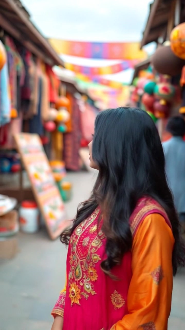 Priya's Colorful Adventure: Exploring Lahore's Vibrant Street Market