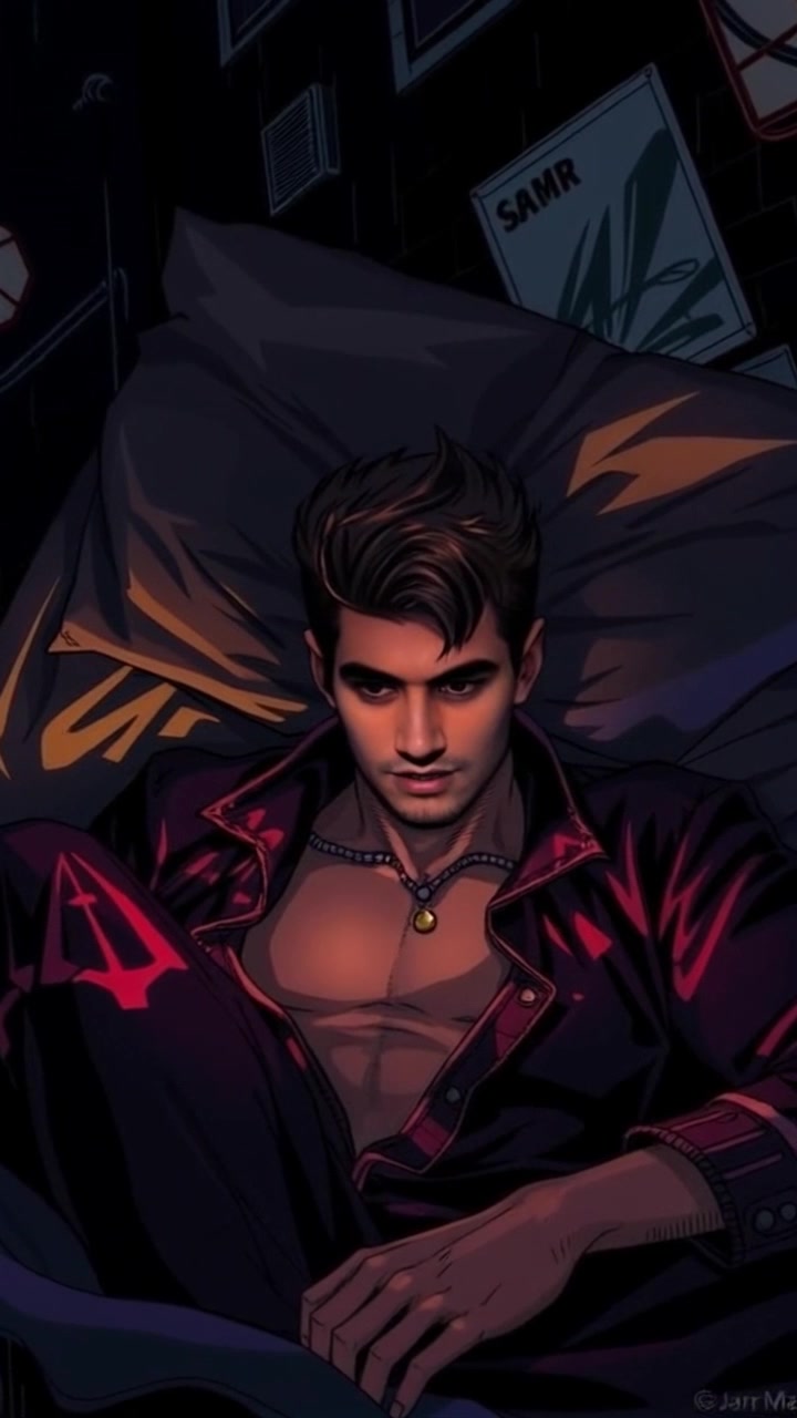 Subject: A person sitting up in bed, looking anxious with wide-open eyes. Subject movement: The individual shifts nervously, glancing around the dimly lit room as if sensing something ominous in the shadows. Scene: Darkened bedroom, shadows looming around the corners, conveying an atmosphere of tension and unease. Style: Ambient lighting with deep contrasts, emphasizing the shadows that envelop the space. Motion: Handheld camera movements that subtly shake and pan around the room to heighten the emotional tension, reflecting the subject's anxious energy.