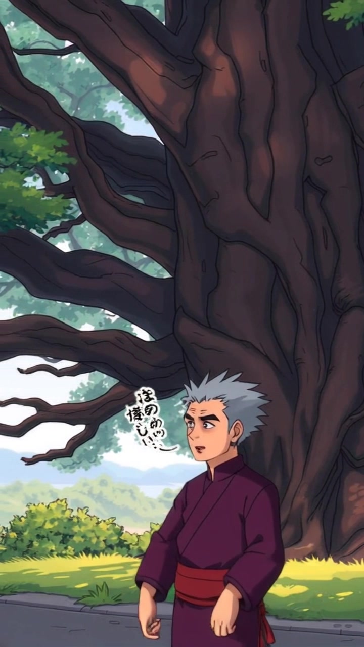 Subject: A person deep in thought, standing under a sprawling ancient oak tree with a thoughtful expression. Subject movement: The person gestures slightly as they speak, their hands moving gracefully. Scene: A serene outdoor setting with the majestic oak tree providing dappled shade, surrounded by lush greenery. Style: Soft, natural lighting filtering through the leaves, creating a calming atmosphere. Motion: The camera gently pushes in towards the speaker, capturing their contemplative expression while also showcasing the grandeur of the oak tree.