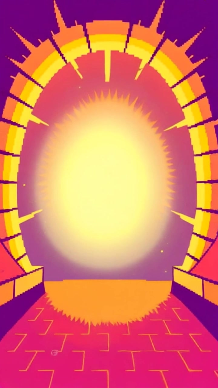 Subject: A person, full of excitement, pointing at a glowing portal. Subject movement: The individual gestures energetically, eyes wide with wonder as they direct attention towards the shimmering doorway. Scene: A vibrant, otherworldly landscape surrounding the glowing portal, filled with ethereal colors and swirling mists. Style: Illuminated by the glowing portal, casting a surreal light across the scene, enhancing the mystical atmosphere. Motion: Camera gently moves in closer, capturing the person's enthusiastic expression while simultaneously revealing the detailed intricacies of the portal and its fantastical surroundings.