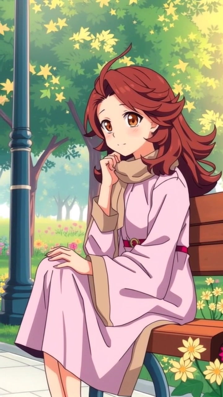 A Muslim Girl in a Park