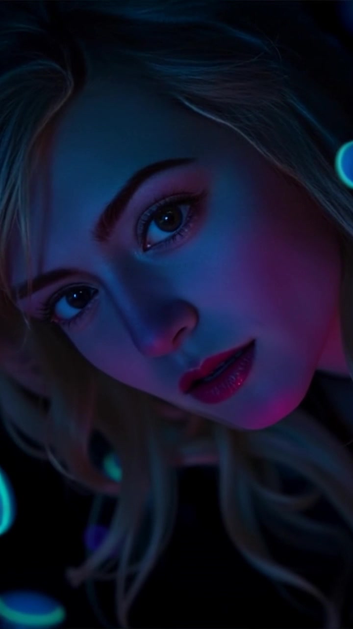 Scene: A close-up of a face, intensely staring at the camera, conveying a serious expression. Style: Dramatic lighting enhances the contours and features of the face, creating a striking and powerful mood. Motion: The camera slowly pushes in for a tighter shot, emphasizing the intensity of the expression as the atmosphere grows more compelling.