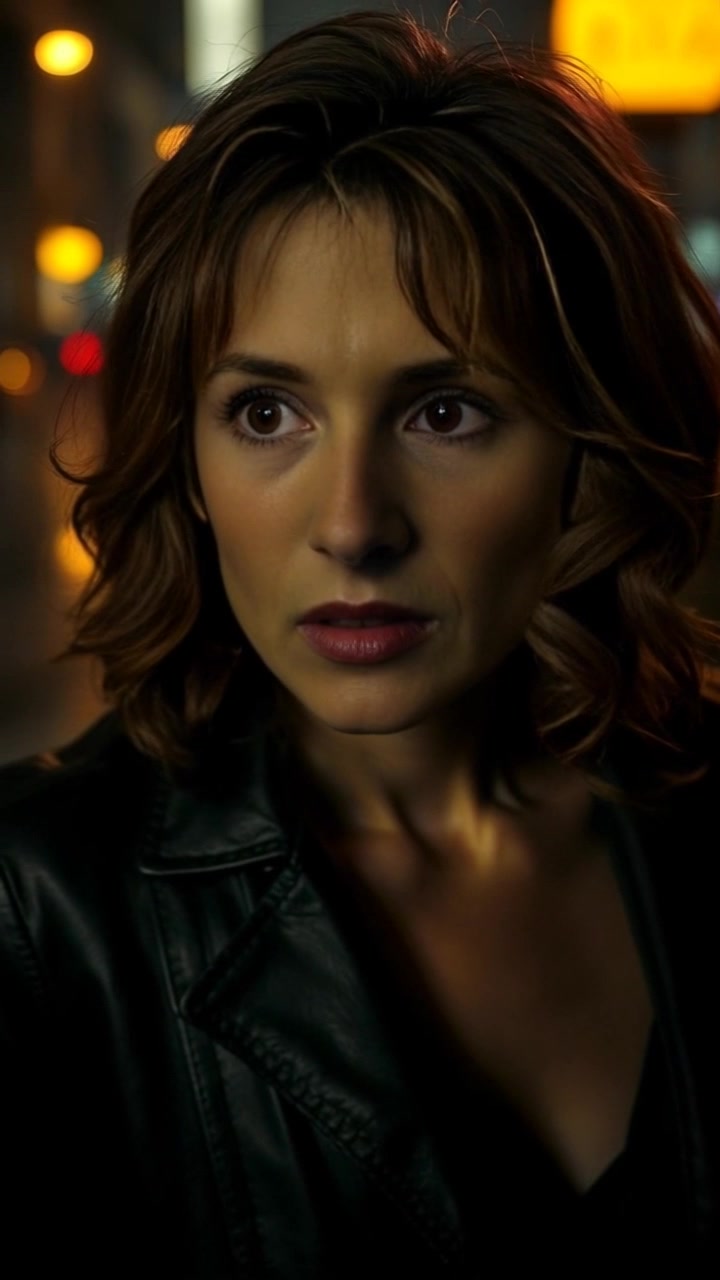 Subject: A woman with a worried expression. Subject movement: She shifts her gaze anxiously around the dimly lit room as if searching for answers. Scene: A dimly lit room filled with shadows and subtle textures, hinting at an unsettling atmosphere. Lighting: Low-key lighting casts dramatic shadows across her face, enhancing her concern. Motion: The camera slowly pans from the woman's face to the surrounding dim room, capturing the tension in the air.