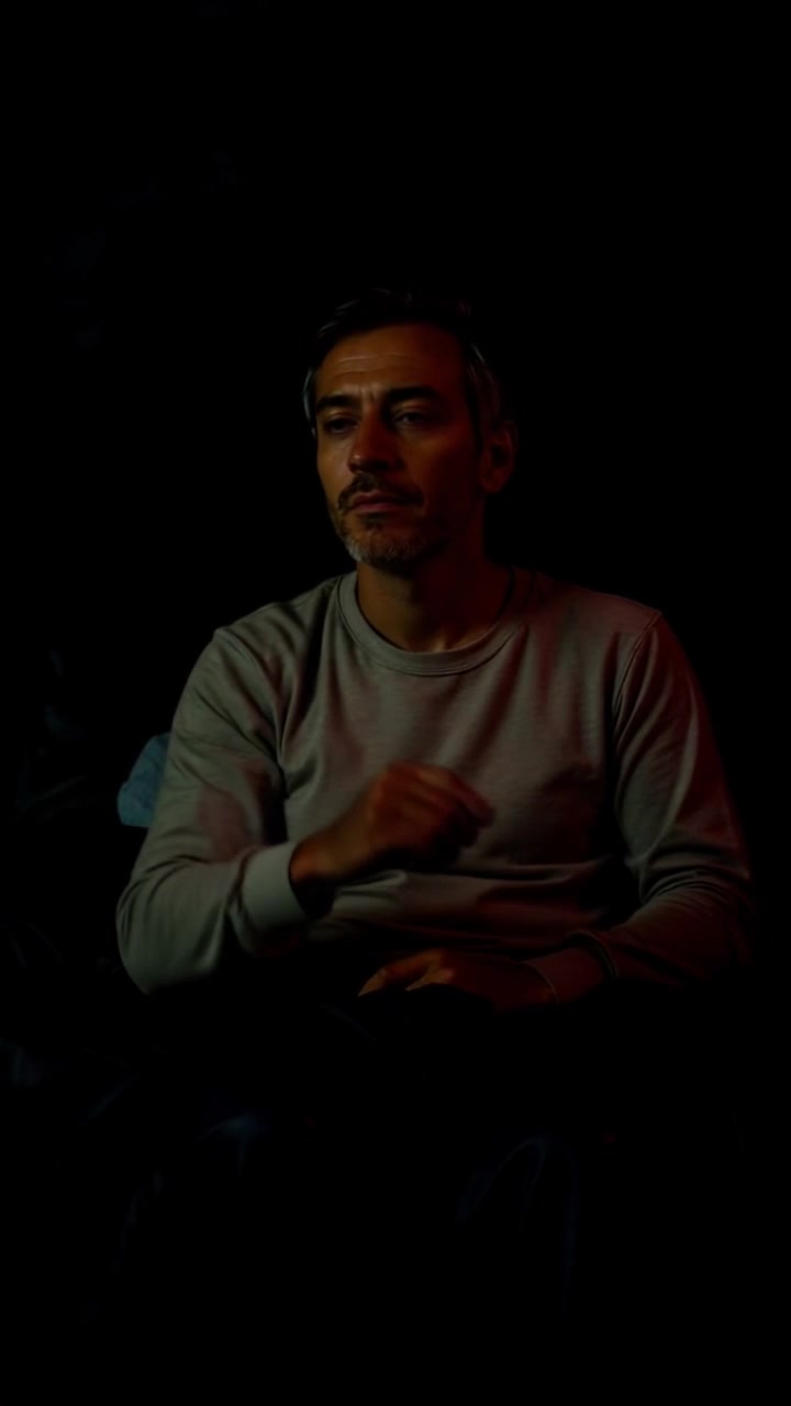 Scene: A dimly lit bedroom at night, with cozy blankets and soft pillows surrounding the bed. Subject movement: Omar slowly wakes up, stretching and blinking his eyes in the soft light. Style: Subdued lighting creates an intimate atmosphere, casting gentle shadows across the room. Motion: The camera gently pushes in from a corner of the room, focusing on Omar as he wakes, capturing the tranquility of the moment.