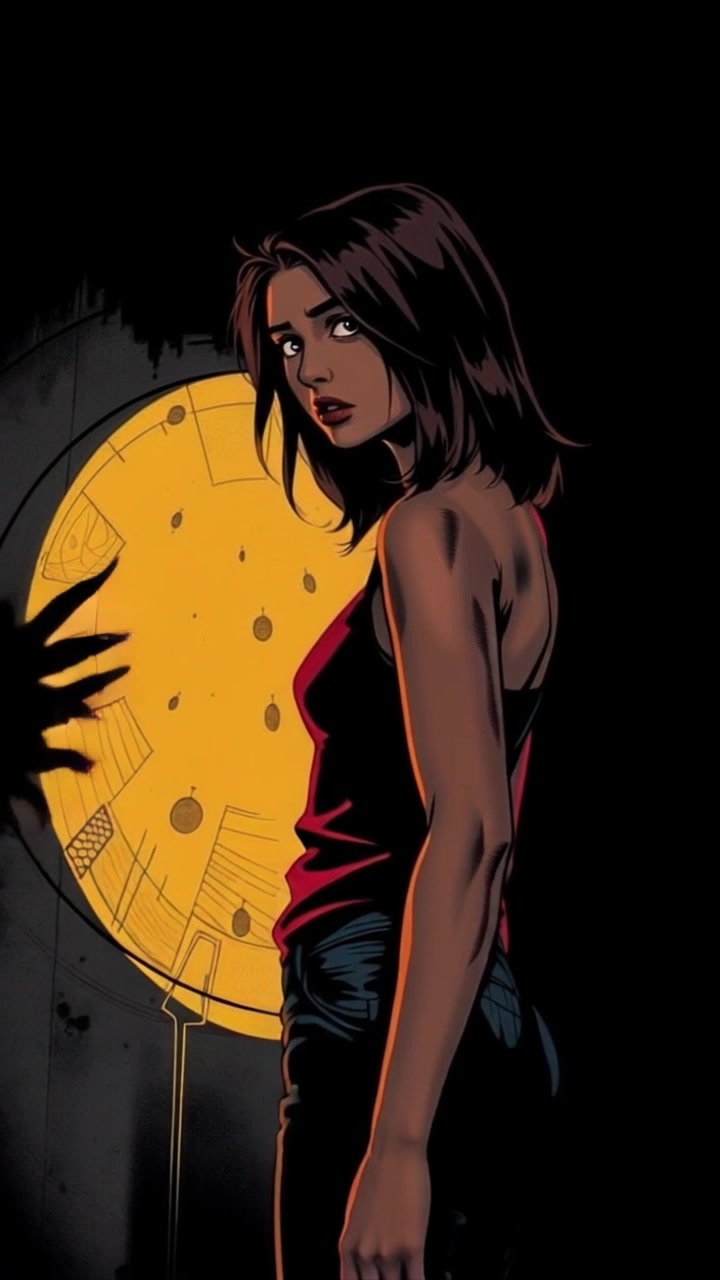 Subject: Priya, standing alone in a dimly lit room. Subject movement: Priya calls out, her worried expression accentuated as she shifts her weight from one foot to the other. Scene: Dimly lit room with deep shadows dancing across the walls, enhancing the sense of tension. Style: Low, atmospheric lighting that creates a moody, suspenseful ambiance. Motion: The camera tracks slowly around Priya, capturing her anxious demeanor while the shadows appear to pulse dramatically in rhythm with her call.